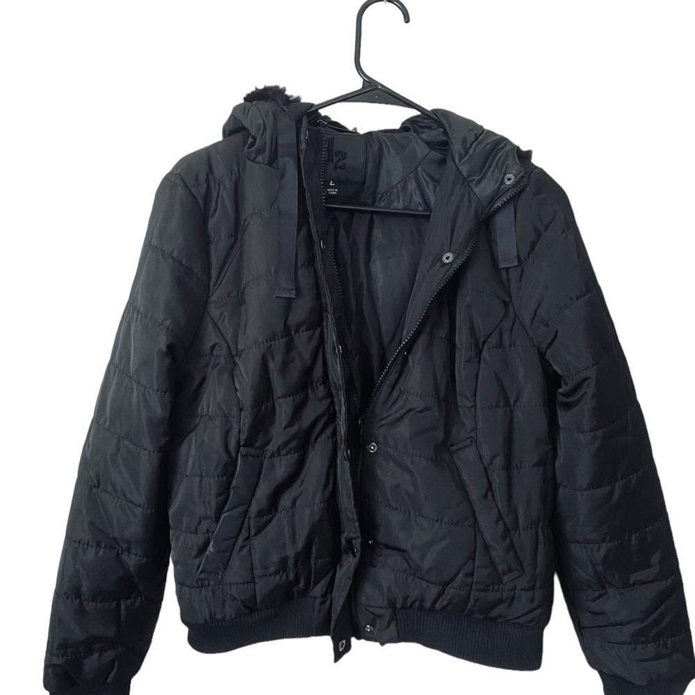 JouJou women’s faux fur lined hooded puffer jacket